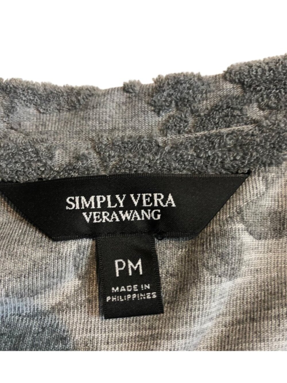 Simply Vera Vera Wang Women's Size PM Gray Textured Crewneck Sweatshirt - Picture 8 of 10
